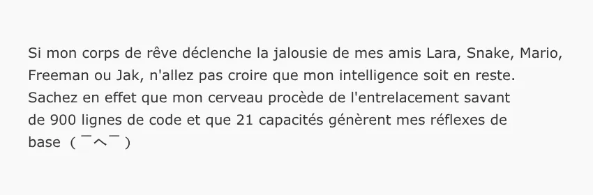 Un exemple de message avec un texte d’un équilibre exquis.
